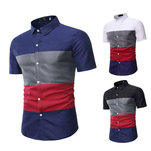 Summer Men's Casual Short Sleeved Floral Shirt